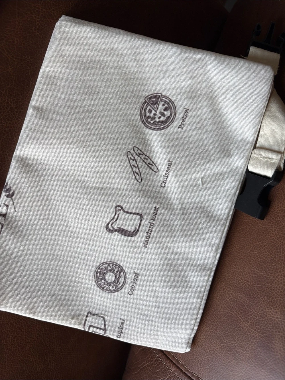 Reusable Bread Bag with Printed 'BREAD BAG' Logo - Cream